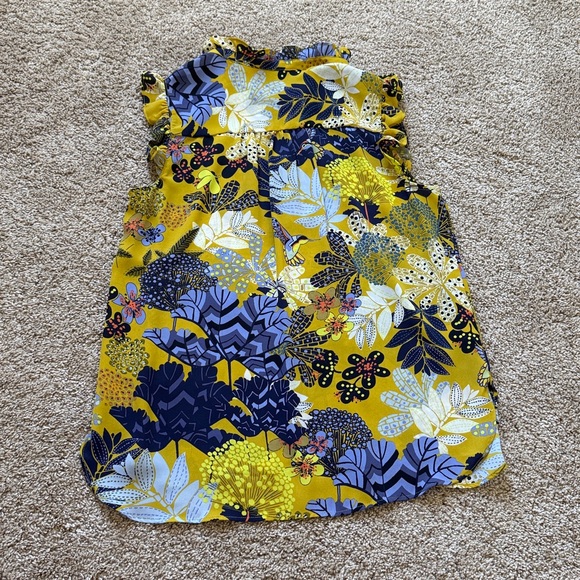 LOFT Yellow and Blue Floral Blouse - Picture 4 of 5